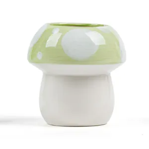 Leuke keramische paddestoel penhouder voor bureau decor, kreatieve make-up borstel opbergdoos.