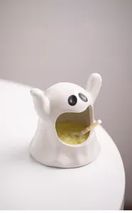 Adorable cendrier fantaisie en céramique décoration de bureau blanche cadeau amusant
