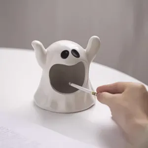 Joli cendrier en ceramique fantome decoration de table creative cadeau Halloween drole