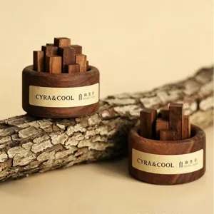 Walnut wood aroma diffuser set creative flameless aromatherapy desktop decoration wooden log props