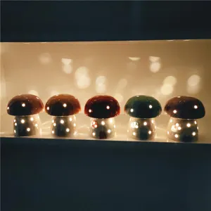 Ceramic mushroom night light creative ambient lamp cute desk bedroom decor gift lighting