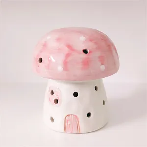 Ceramic mushroom night light aesthetic desk lamp for bedroom ambient decor cute gifts