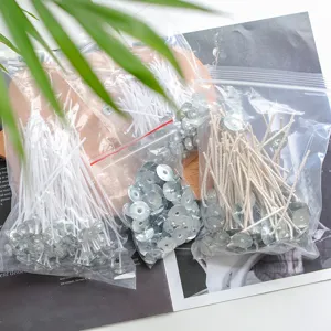 DIY Duftkerzen Dochte Baumwollfaden Kerzenherstellung Zubehör Mit Metallbasis Handgefertigte Kerzen Handwerk Zubehör