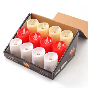 Set di candele LED elettroniche oscillanti multicolore senza fiamma per feste e casa