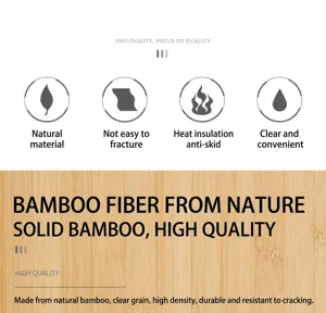 Natural bamboo heat insulation pad detail, solid nanmu material, anti-skid and durable.
