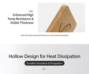 Bamboo heat insulation mat detail view, high temperature resistant pot pad for kitchen.