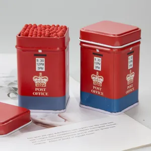 Vintage red match tin box British post box style decorative safety matches for home aroma