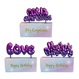 Set di candele con lettere a stella sfumate sirena, decorazione per torta di compleanno.
