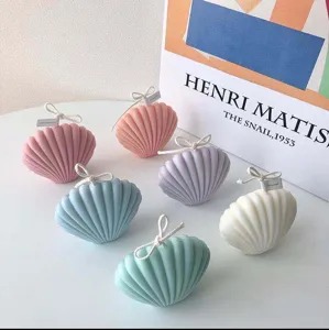 Bougie Parfumée Coquillage Esthétique Bougie d'Aromathérapie en Cire de Soja Fait Main pour Maison Chambre Mariage Fête Décor Cadeau