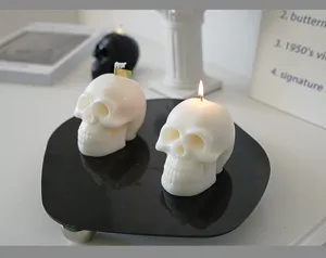 Αρωματικό κερί κρανίο Halloween χειροποίητο κερί σόγιας γοτθική διακόσμηση σπιτιού