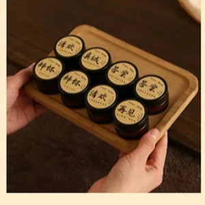 Mini scented candle gift set with wooden tray, aromatherapy soy wax for relaxation and yoga.