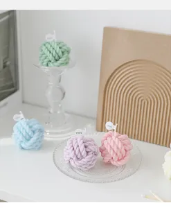 Aesthetic scented yarn ball candle colorful round candle home decor photography prop gift set