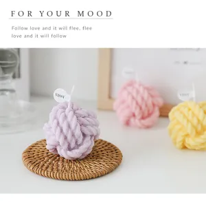 Aromatherapy wool ball candle creative knot scented candle photography props gift home decor