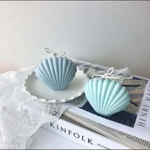 Bougies parfumées coquillage esthétiques avec nœud pour la maison mariage cadeau photo