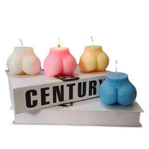 Aesthetic body buttock scented candle set, creative home decor aromatherapy soy wax.