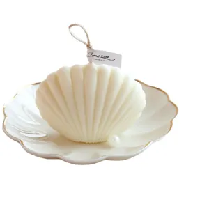 Bougie parfumee coquillage pour decoration interieure, cadeau de mariage et ornement de chambre.