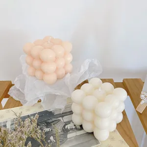 Cube bubble scented candle home decor soy wax aesthetic candle set photography prop gift