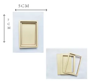 Holz DIY Bilderrahmen Detailansicht, 5x7cm Mini Holzbrett Zubehör für Kühlschrankmagnete.