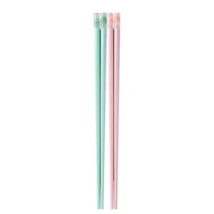 Preserved flower alloy chopsticks set, non-slip high temperature resistant serving chopsticks.