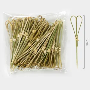Bamboo fruit picks decorative wooden skewers for party dessert appetizers 100pcs pack