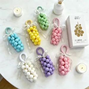 Macaron Trauben Duftseife Kerze Geschenkbox handgemachte haengende Anhaenger Set