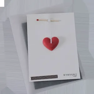 Creative Heart Candle Greeting Card Water Sensitive Hidden Text Confession Card Romantic Couple Gift