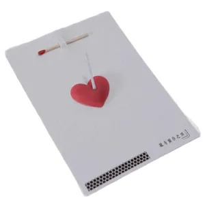 Creative 3D heart candle greeting card with match and hidden message design for romantic proposal.
