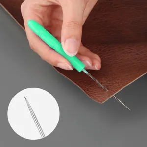 Stainless Steel Awl DIY Aromatherapy Candle Making Tool Punching Needle Craft Hand Tool Colorful Plastic Handle