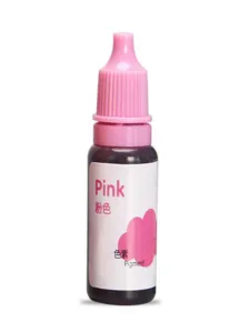 10ml pink water-soluble pigment detail shot for DIY slime, craft and color mixing use.