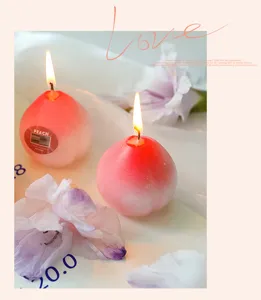 Peach scented candle cute fruit shape wax for wedding party home decor gift romantic aesthetic