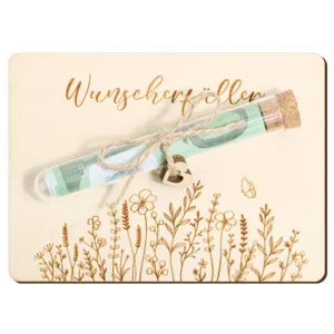 Set De Tarjetas De Regalo De Madera Con Tubo De Ensayo Y Cordel Letrero De Bendición Grabado Láser Para Boda Fiesta Decoración