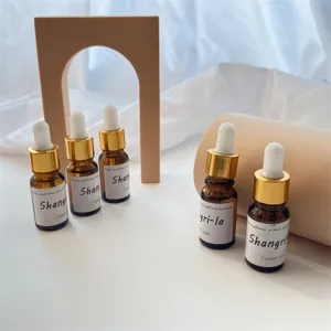 10ml planten etherische olie amber glazen pipetfles voor diffuser geurverspreider