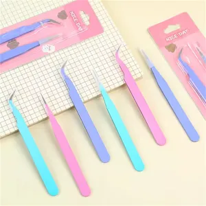 Stainless Steel Precision Tweezers Macaron Color Straight And Curved Craft Tweezers For Candle Making DIY Handcraft