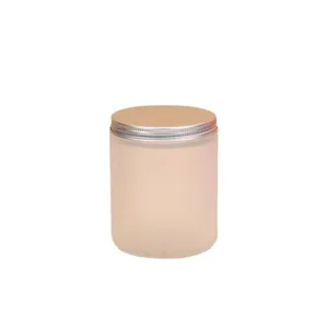 Frosted glass candle jar with silver aluminum lid empty container for DIY aromatherapy wax 100ml
