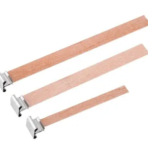 Wooden Candle Wicks with Metal Base Natural Wood Core for DIY Handmade Aromatherapy Candles