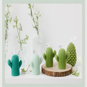 Charming cactus scented candles in detail, featuring unique plant shapes and soft soy wax.