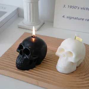 Αρωματικό κερί κρανίο Halloween σόγιας χειροποίητη γοτθική διακόσμηση σετ κεριών