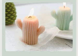 Cute cactus scented soy wax candle, perfect for home decor, party gifts and photography props.
