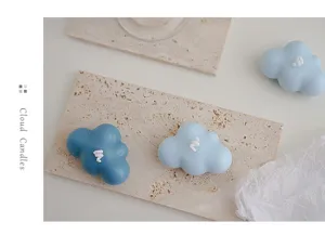 Esthetische blauwe wolk geurkaars voor huisgeur en handgemaakt cadeau voor verjaardag decoratie
