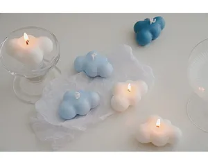 Geurkaars set in wolkenvorm, handgemaakte aromatherapie decoratie voor gezellige slaapkamer.