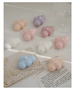 Handgemaakte geurkaars in wolkvorm pastelkleurige huisdecoratie verjaardagscadeau ornament