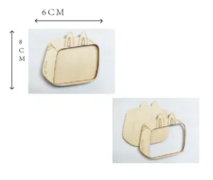 DIY Holz Kühlschrankmagnet Rohling mit süßen Hasenohren, ideal für handgefertigte Bastelgeschenke.