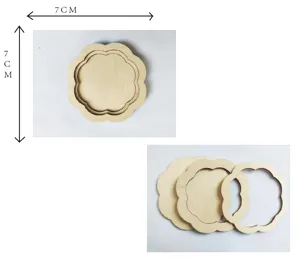 Holzschnitzerei DIY Materialpaket antike Blumenform Bastelzubehör für Dekoration 7x7cm