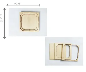 Holz geschnitzter Rahmen Detail, quadratisches Rohmaterial Pack für DIY Handwerk.
