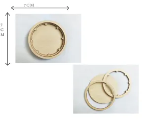 Hölzernes DIY runder Rahmen Bastelzubehör Materialpaket 7x7cm für handgemachte Kühlschrankmagnet