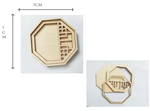 Hölzerner oktogonaler geschnitzter Rahmen DIY Materialpackung antikes Handwerkszubehör