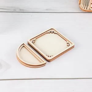 Marcos de bordado de madera DIY accesorios para imanes, piezas de madera para manualidades.