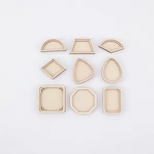 Conjunto de accesorios de bricolaje para bordado en madera, formas geométricas para arte.