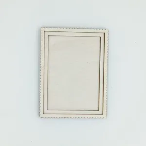 Détail de cadre photo festonné en bois, pièce de base en bois de broderie DIY, fournitures.