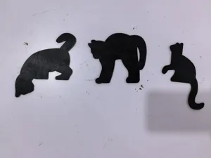 Halloween black cat wooden silhouettes set, spooky door frame decor and party props.